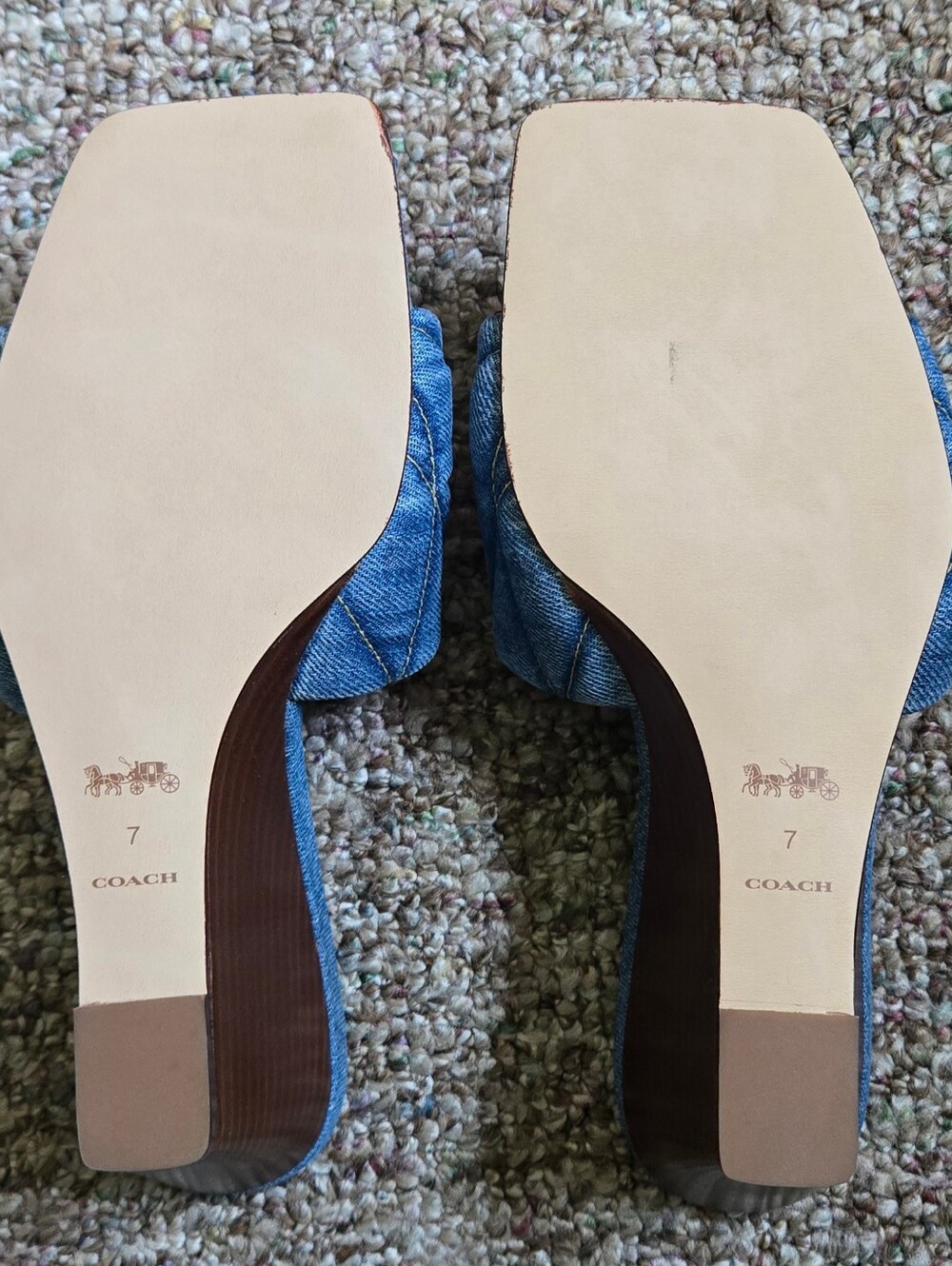 Coach Quilted Denim Heel Womens Size 7 - Picture 10 of 10